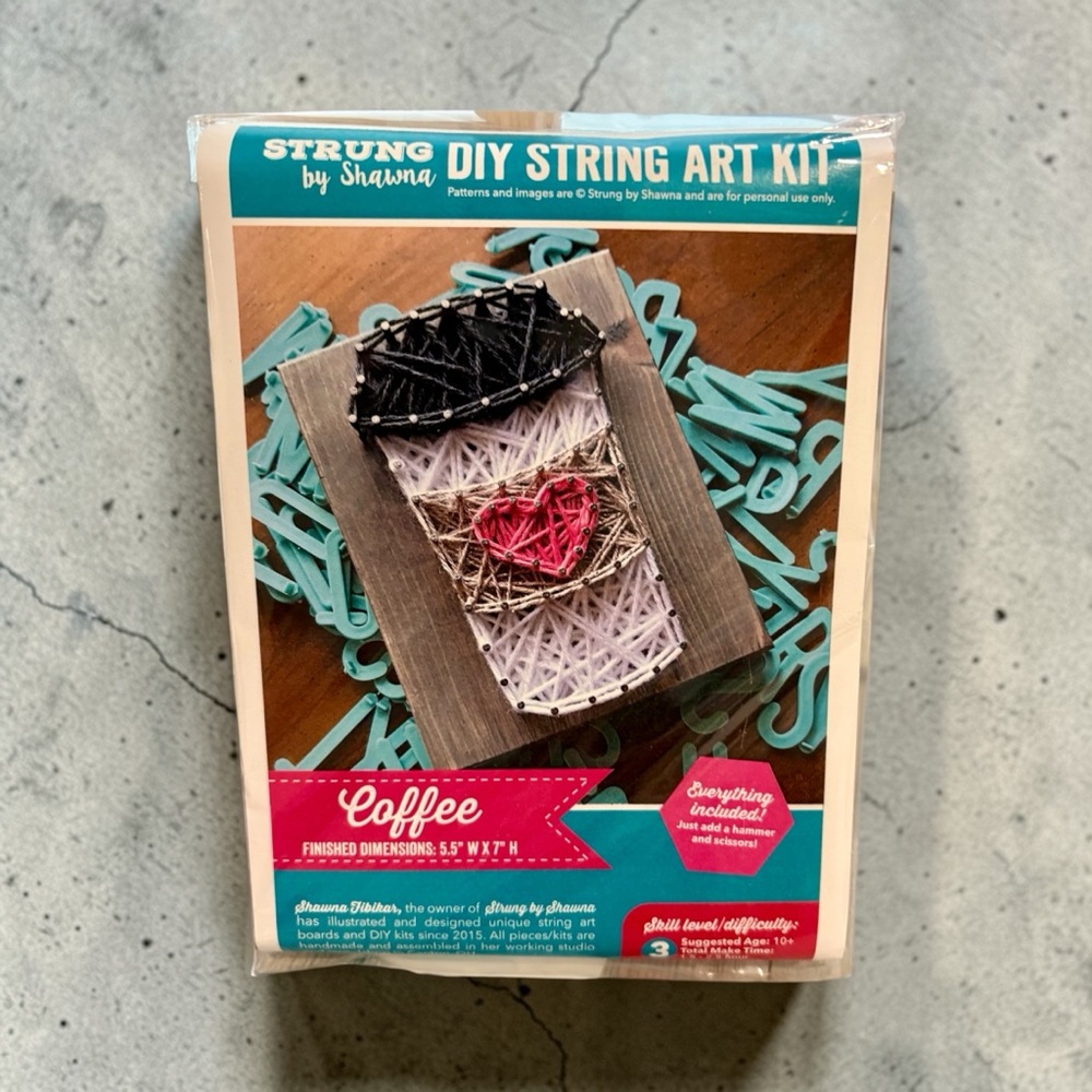 Coffee String Art Kit - Black, Red, White